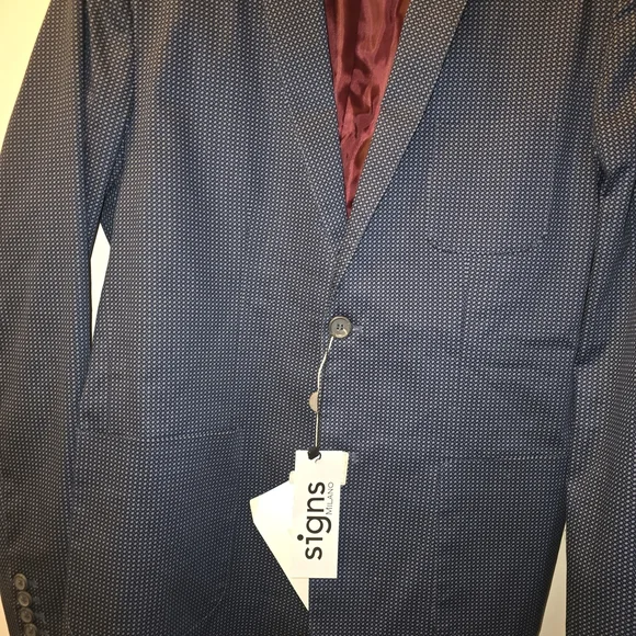 Italian Navy Patterned Men's Blazer